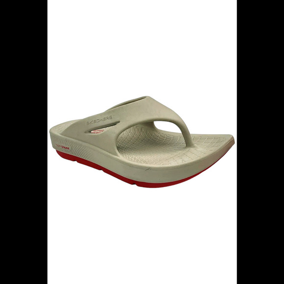 Skechers Women's GO Recover Thong Sandals Contend Natural/Coral - Medium - Picture 1 of 3